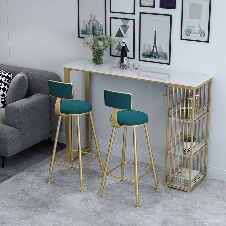 Glam Rectangle Bar Table Set 1/3/5 Pieces Faux Marble Counter Table Set for Dining Room