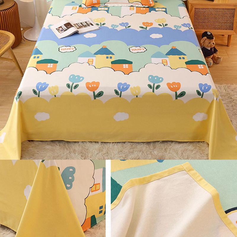 Floral Pattern Bed Sheet Breathable Skin-friendly Bed Sheet Set