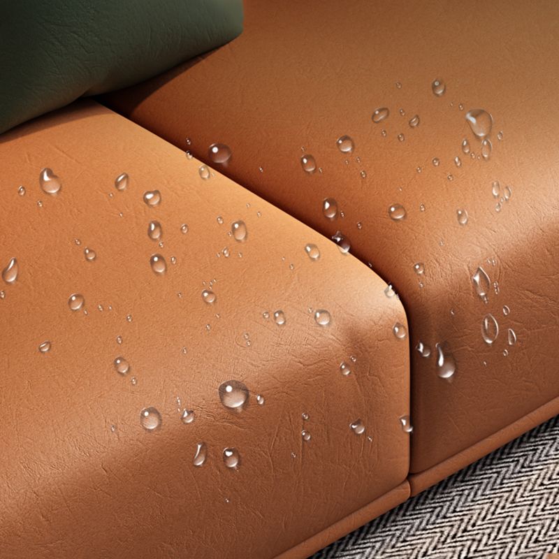 Contemporary Loose Back Seating Pillow Top Arm Beige Sofa for Apartment