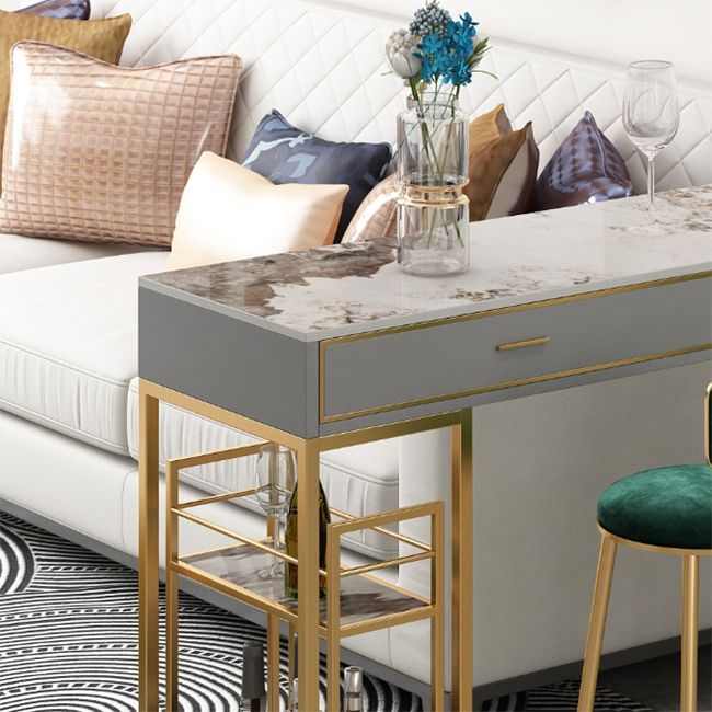 Rectangular Bar Stool and Table Set 1/3 Pieces Pub Table Set for Dining Room