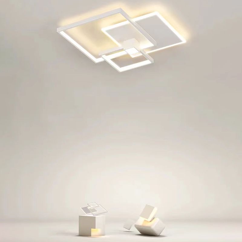 Minimalism Ceiling Light Fixture 4-Light Flush Mount with Metal for Bedroom