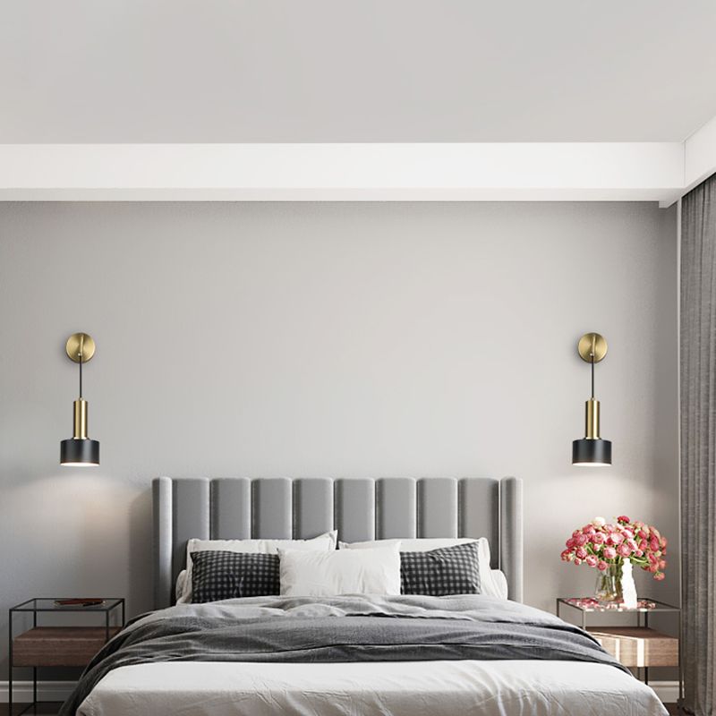 Cylinder Shape Metal Wall Lighting Modern Style 1 Light Wall Mounted Light