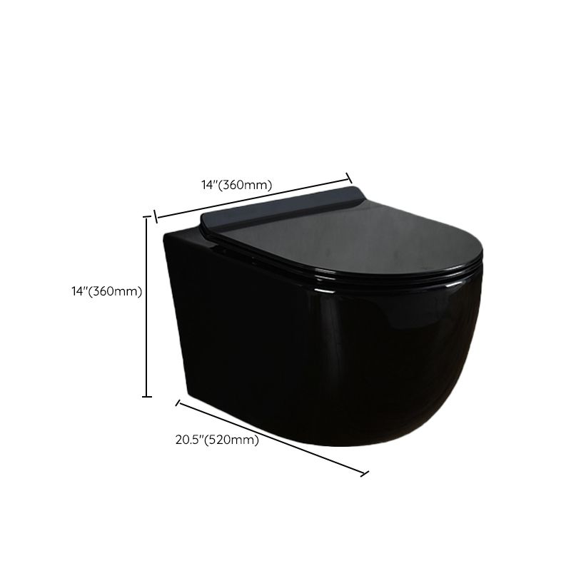 Contemporary Wall Mount Flush Toilet Ceramic Urine Toilet with Seat for Washroom