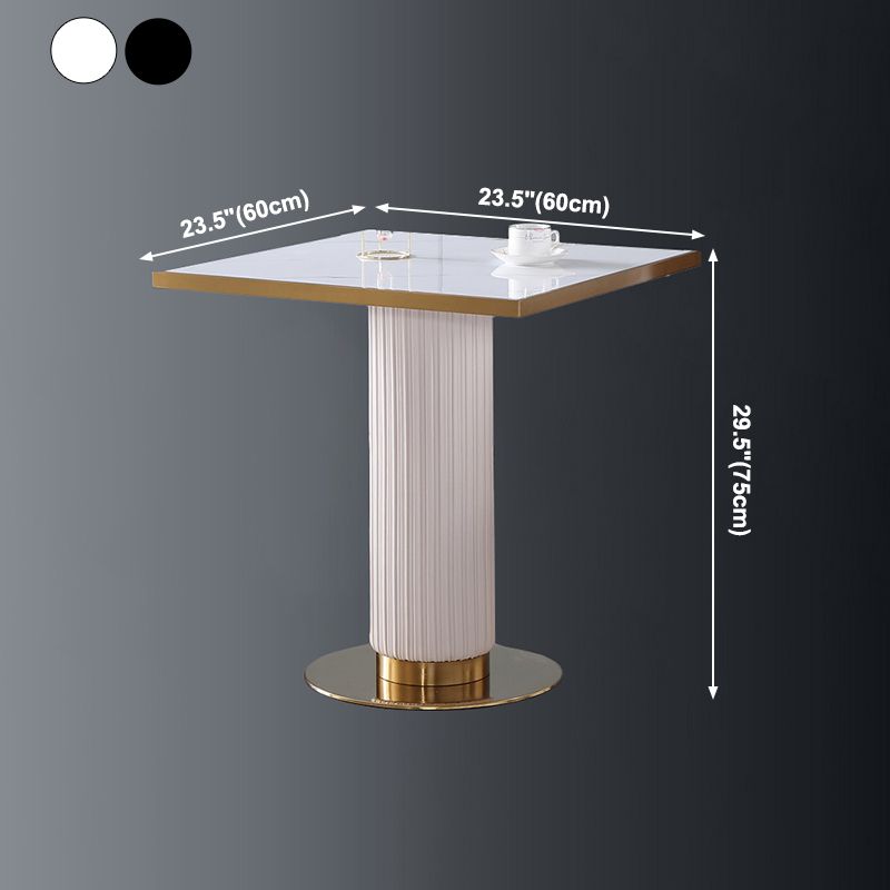 Metal Traditional Luxury Dining Table Sintered Stone Dining Table with Pedestal