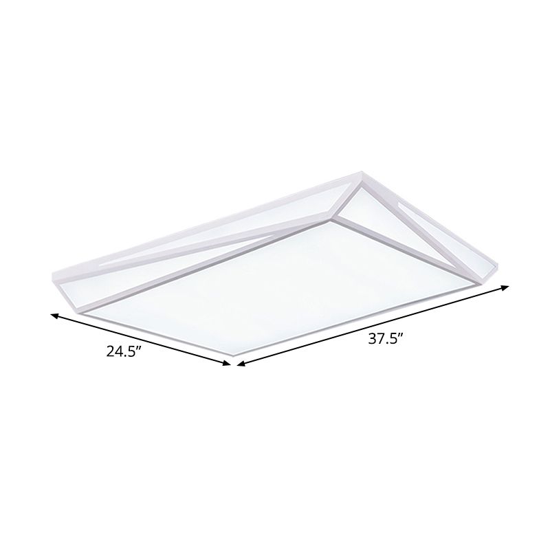 Place blanche / Boîte rectangulaire Plafond ébullition Voyant simple Acrylique Flushmount Lighting for Guest Room
