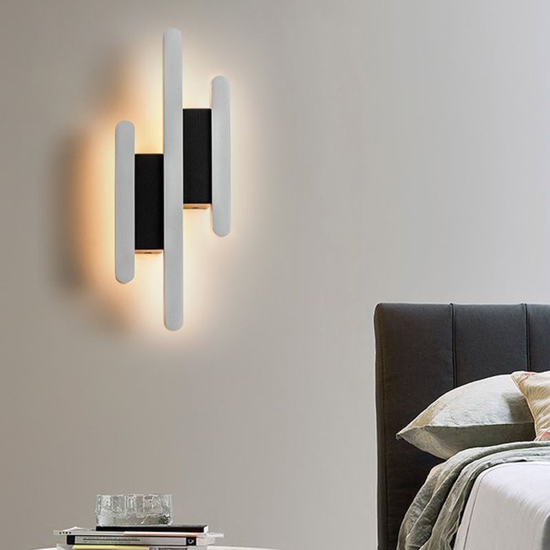 Mur mural linéaire moderne Lumière acrylique LED blanche LED Applexion murale en lumière chaude / blanche, 12,5 "/16,5" /20,5 "H