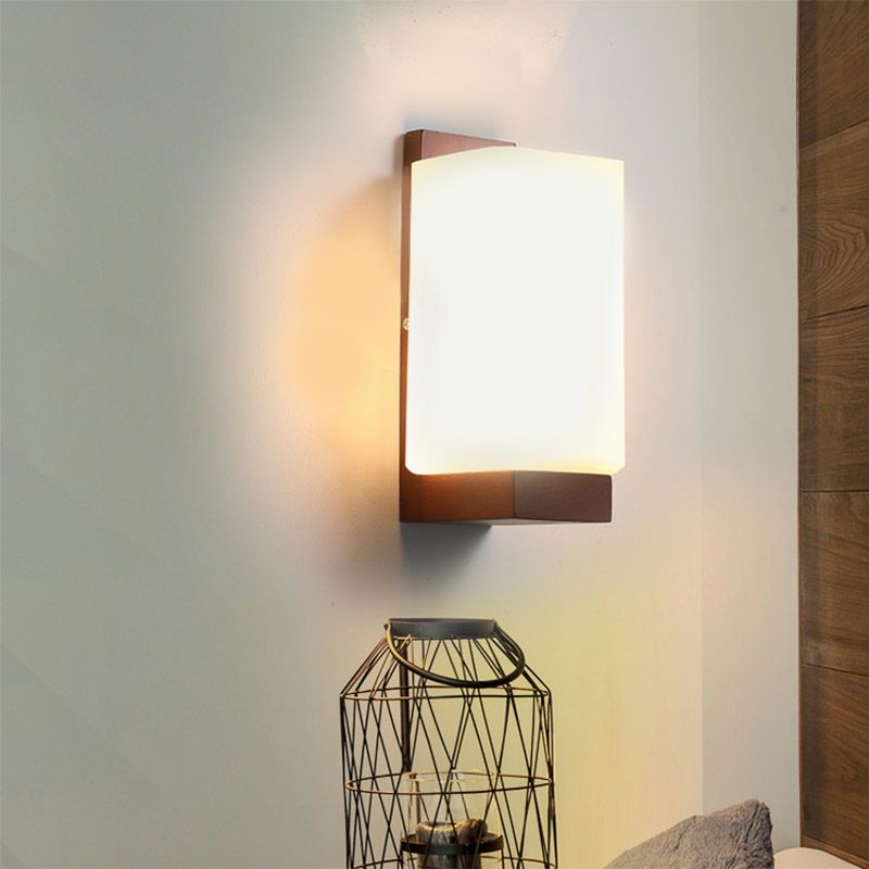 Nordic Wall Mount Lamp Modern Style Wooden Wall Sconce Light for Living Room