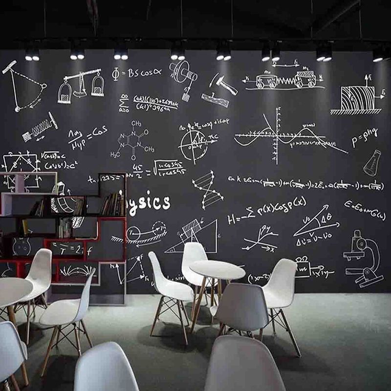 Simple Blackboard Mural Wallpaper for Coffee Shop Writing Wall Art, Personalized Size Available