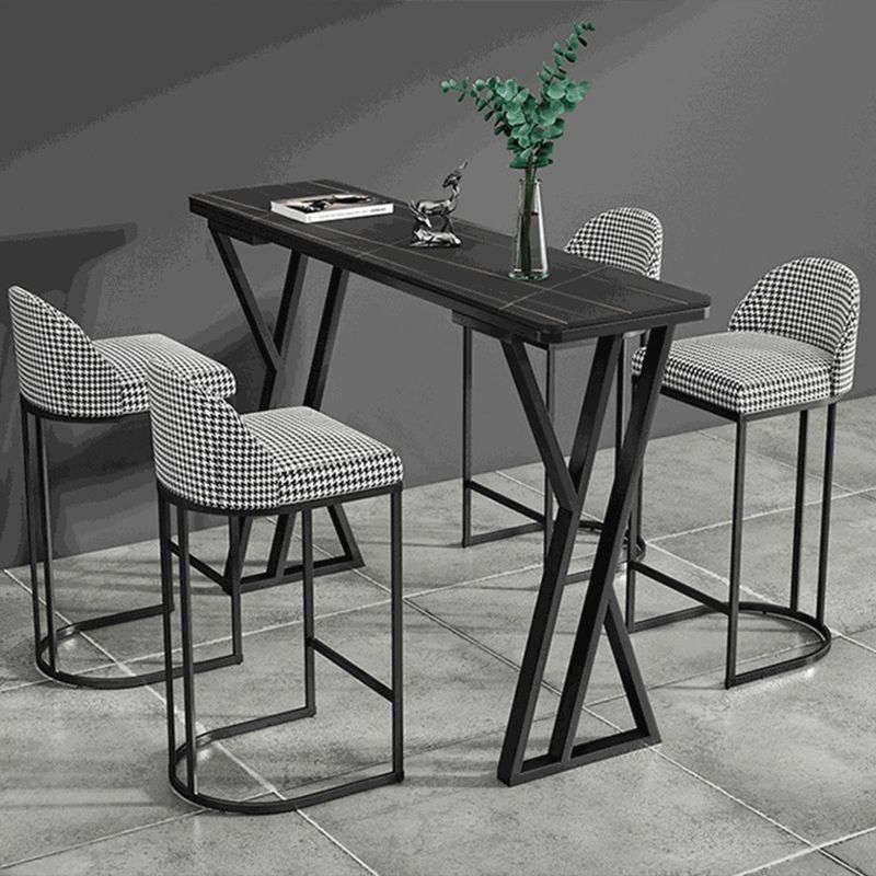 Industrial Stone Bar Wine Table Rectangle Coffee Shop Bar Height Cocktail Table