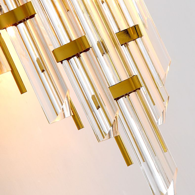 Geometric Gold Wall Lamp in Modern Creative Style Wrought Iron Wall Sconce with Crystal Shade