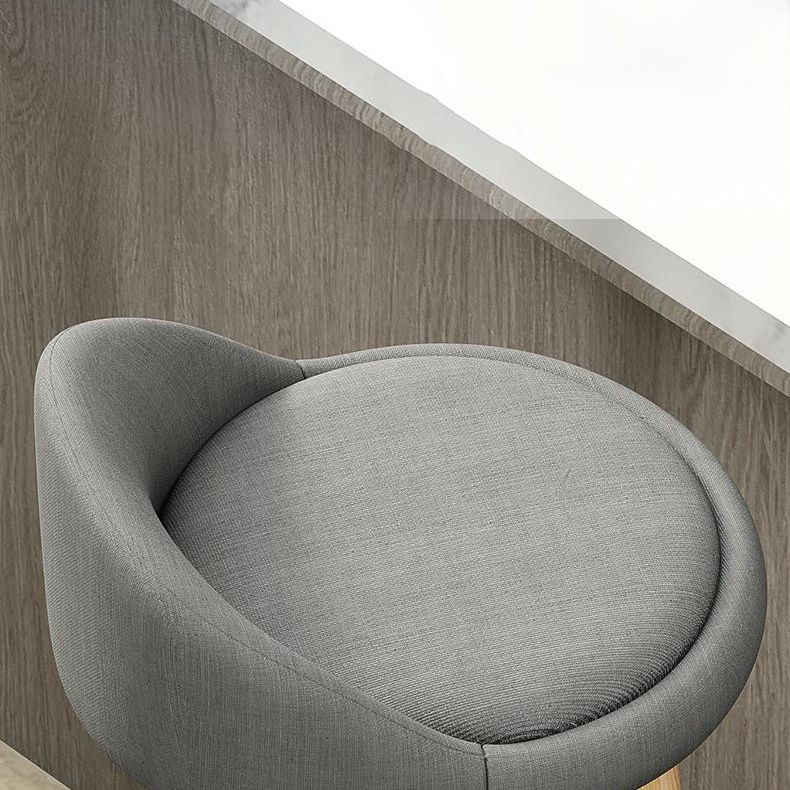 Modern Armless Backrest Counter Stool Steel Cafe Bar Stool with Cushion and Pedal