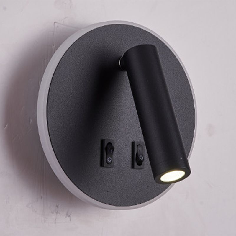 Modern Concise LED Reading Wall Lamp Iron Geometric Wall Light with Acrylic Shade