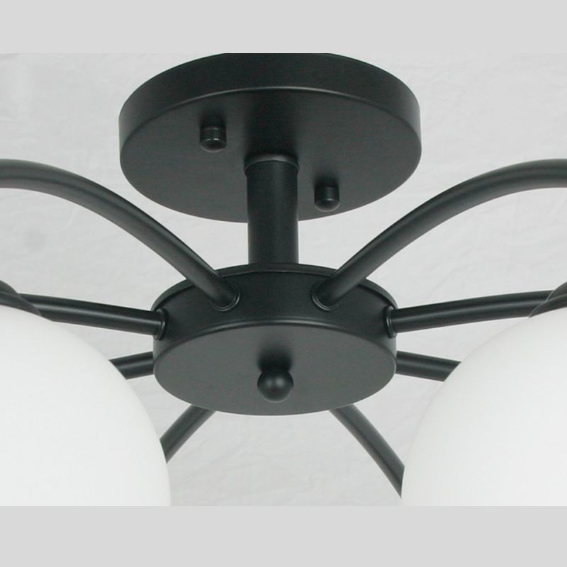 Glass Black Semi Flush Mount Chandelier Global Minimalist Ceiling Mount Chandelier