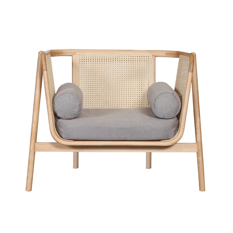 Mid-century Modern Flared Arms Accent Chair Solid Wood Armchair
