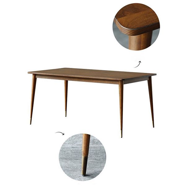 Luxury Pine Wood Table for Restaurant Rectangle Dining Table with 4 Legs
