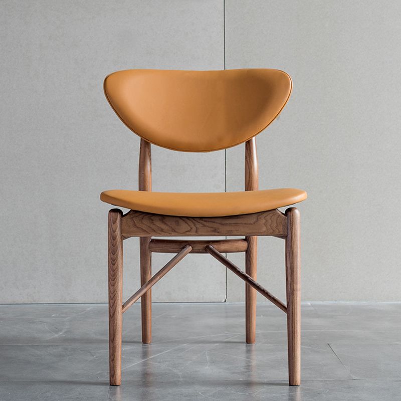 Brown Open Back Contemporary Armless Dining Room Chair for Kitchen