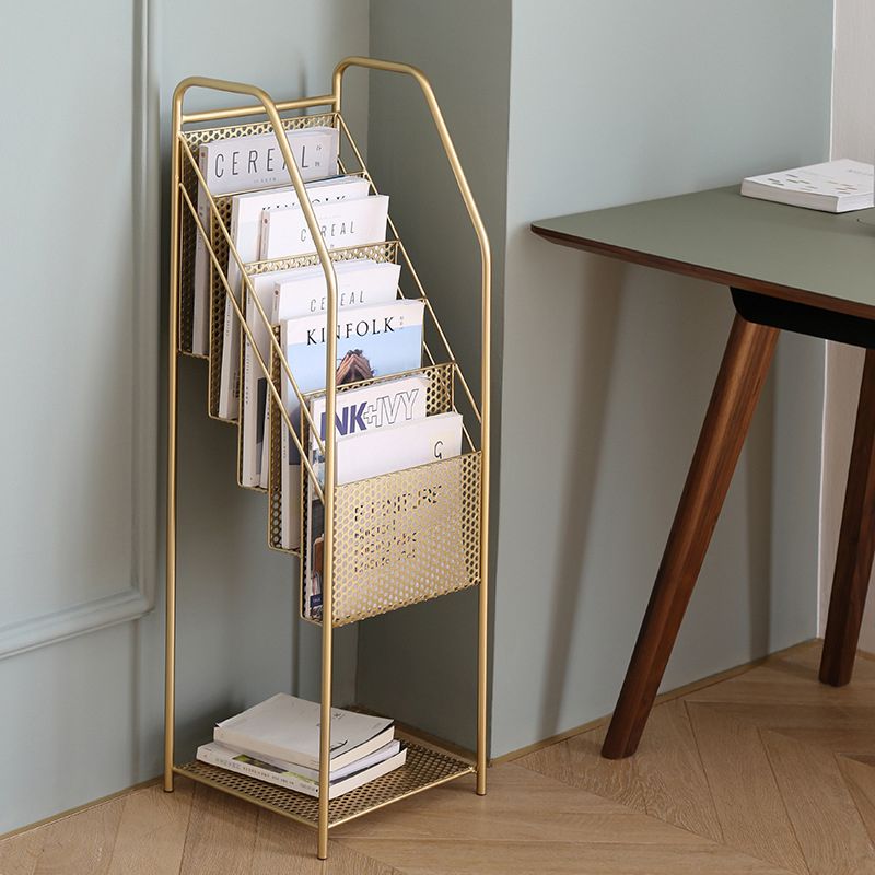 Glam Antique Finish Book Shelf Metal Standard Shelf Bookcase