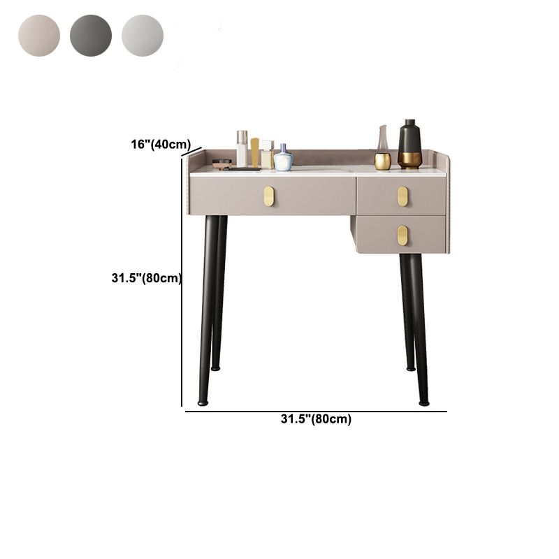 3 Drawers Makeup Table Desk Vanity Faux Leather Vanity Table