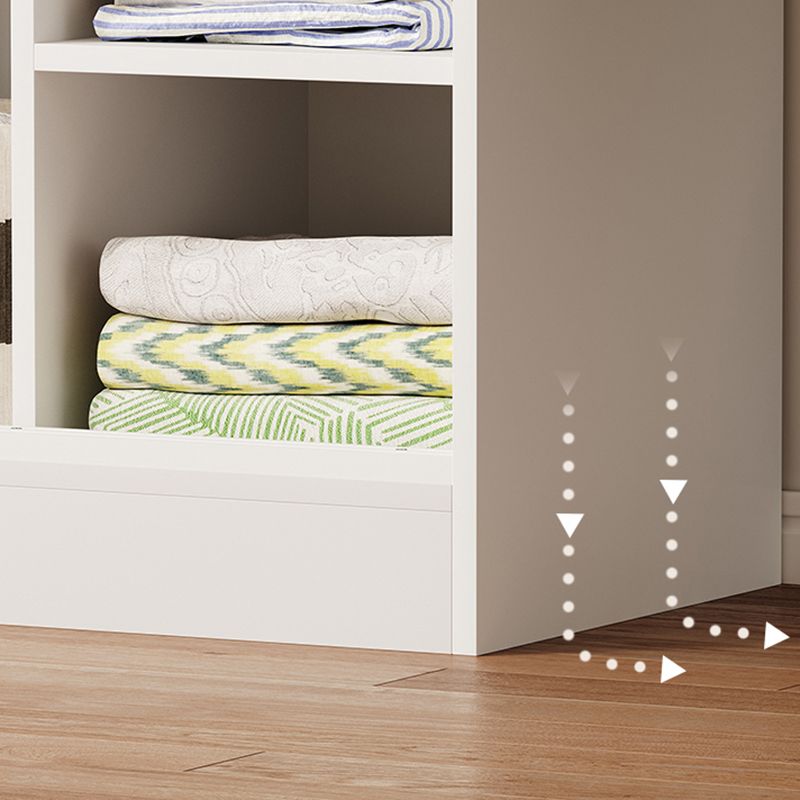 Contemporary Freestanding Wardrobe Armoire Wood Sliding Doors Wardrobe