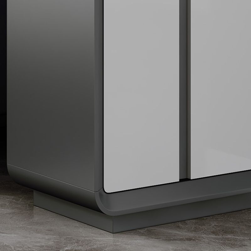 Modern Rectangle Wood Counter Table 2/3 Pieces Bar Table Set with Lockers for Living Room