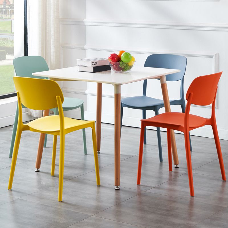 Plastic Side Chair Contemporary Multicolor Open Back Side Chair for Dining Room