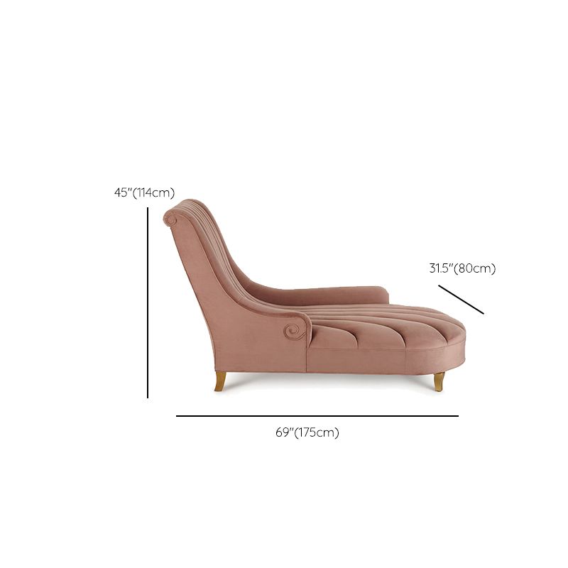Luxury Style Velvet Chaise Lounge Bedroom Recessed Arms Chaise