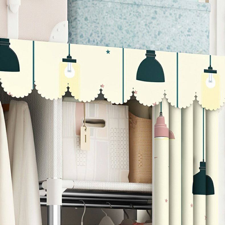 Modern Wardrobe Closet with Shelves Steel Wardrobe Cabinet with Legs