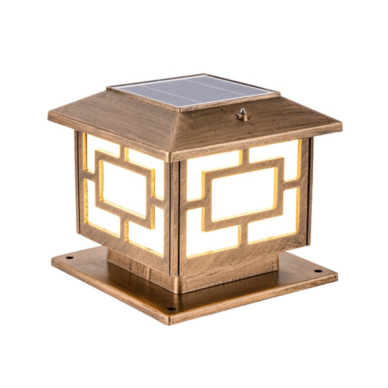 Contemporary LED Pillar Lighting Fixture Household Solar Light for Garden