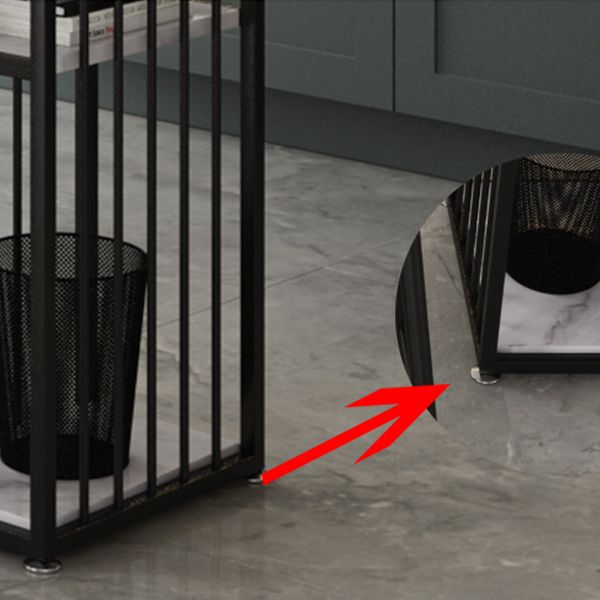 Contemporary Metal Frame Bar Dining Table Rectangle Bar Table with Storage