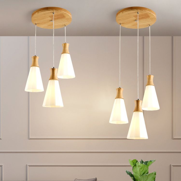 Geometrischer Farbton mehrlächer moderne einfache Glasstil-Deckenleuchten in Braun