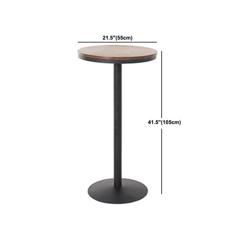 Modern Solid Wood Table and Stool Set 1/3/4/5 Pieces Black Base Pub Set for Shop