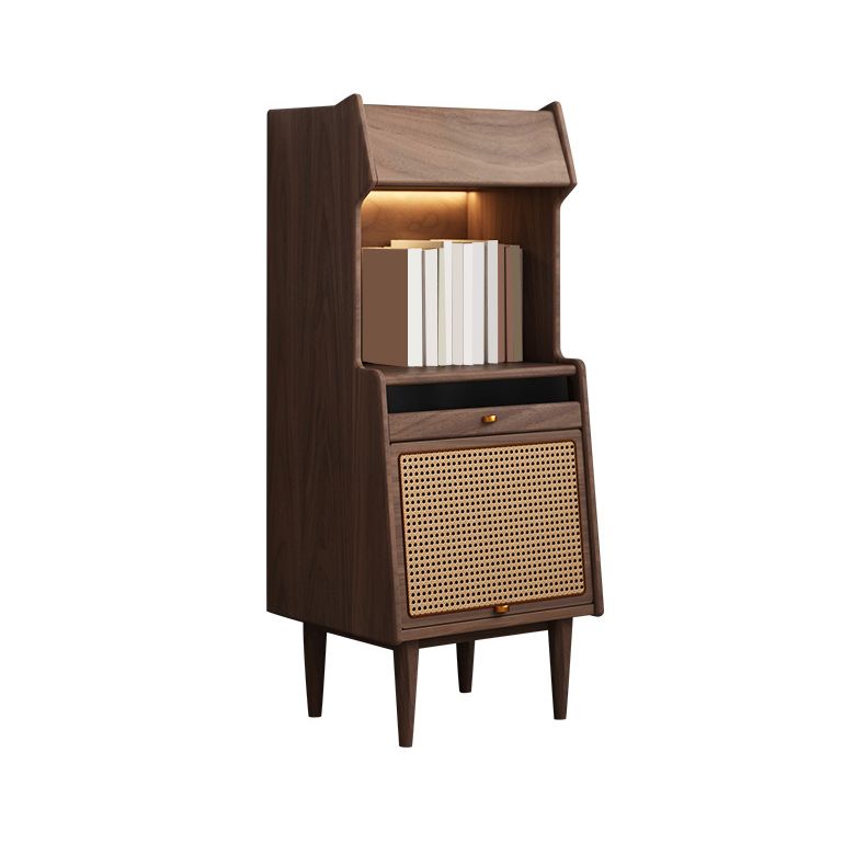 Mid-Century Modern Accent Chest Solid Wood Storage Cabinet with Shelves