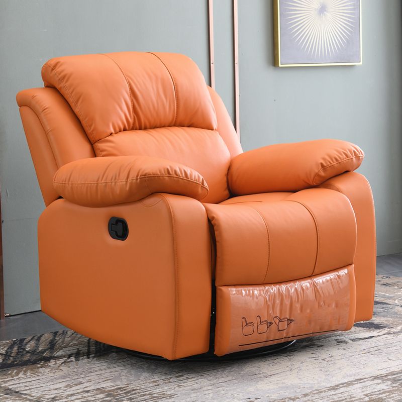 Solid Color Home Theater Recliner Bonded Leather Contemporary Chair for Home