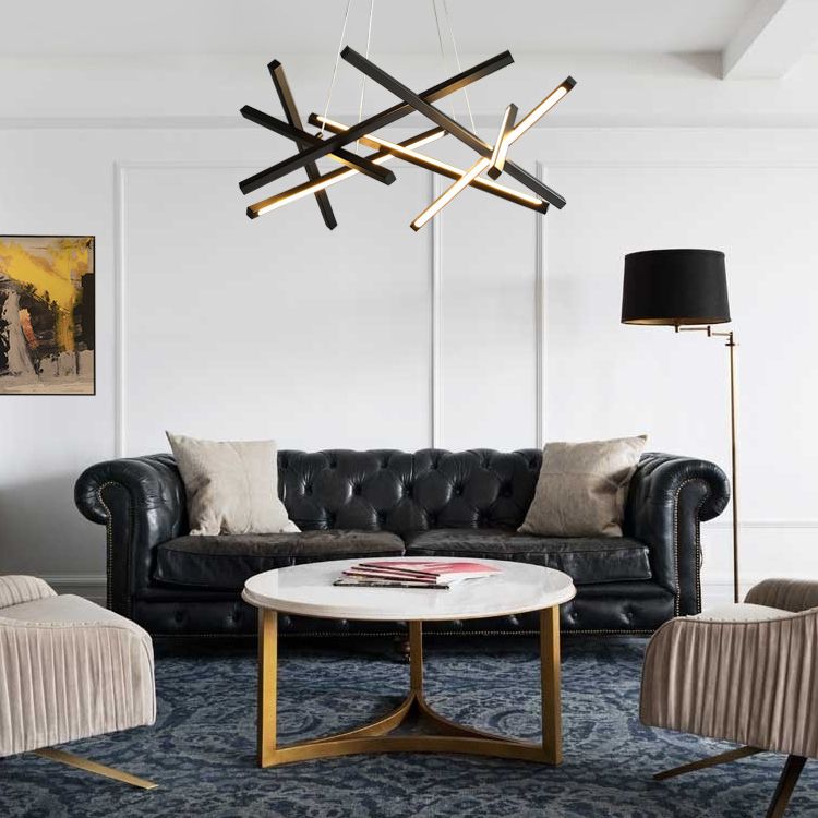 Lumo a pendente lampadario impilato Luce contemporanea LED in metallo a sospensione Luce a sospensione