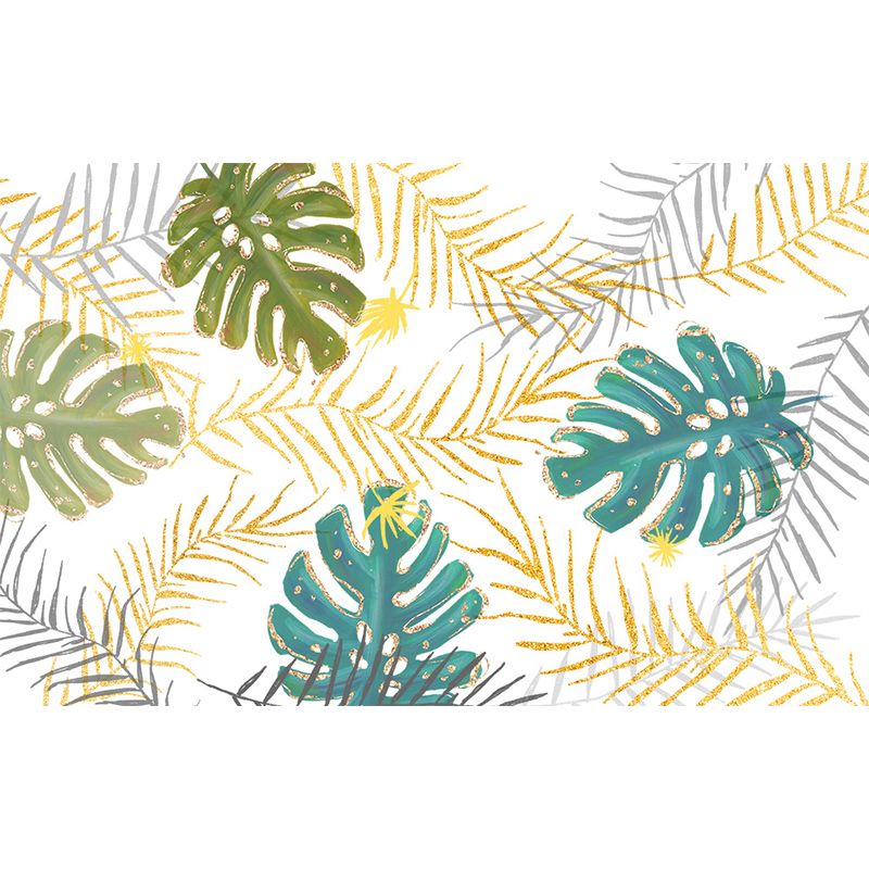 Papier peint Mural Tropical couleur Pastel, énormes feuilles de palmier, décoration murale pour salon