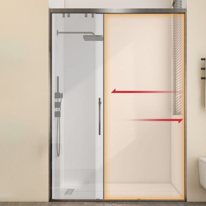 Single Sliding Frame Shower Bath Door Black Clear Shower Doors