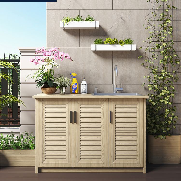 Contemporary Metal Cabinet 31.49" Tall Accent Cabinet with Door