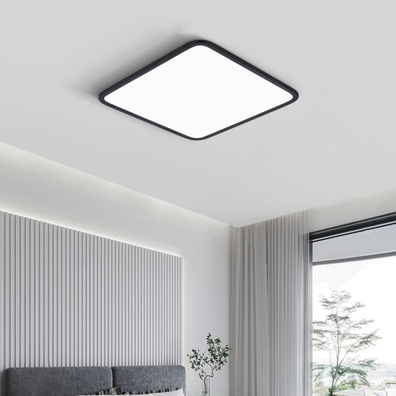 Slim Square Ceiling Light Fixture Simple Flush Mount for Bedroom