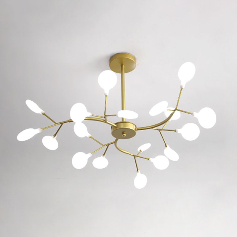 Nordic Trendy Firefly Chandelier Acrylic Living Room Ceiling Suspension Lamp in Gold