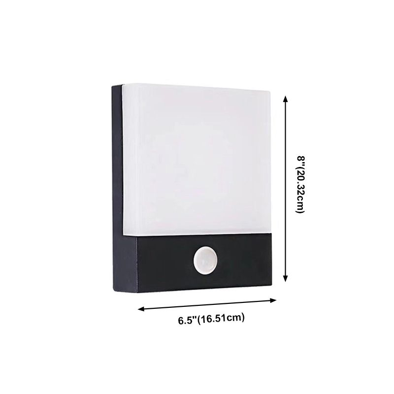 Quadratische Schatten Metallwandbeleuchtung moderner Stil 1 Licht Wand Licht Leuchte in Schwarz