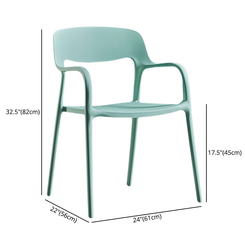 Plastic Open Back Stacking Arm Chair Contemporary Meeting Room Dining Chair