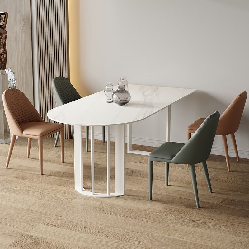 Modern Style Dining Table White Top Sintered Stone Table for Home