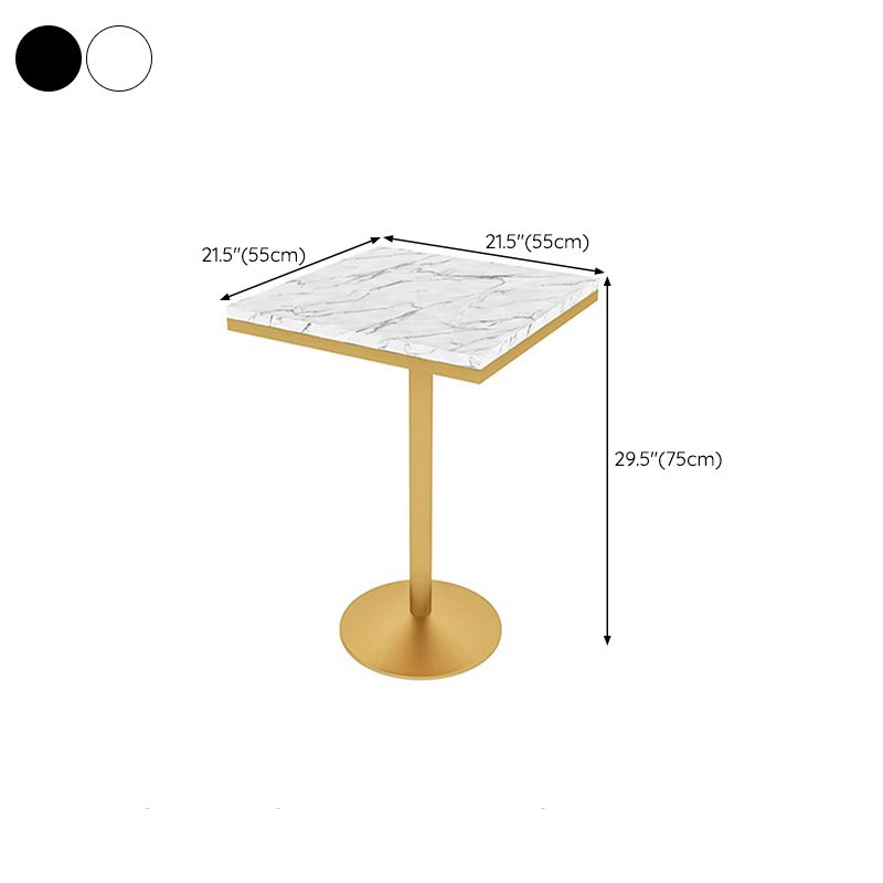 Glam Pub Table Pedestal Faux Marble Bar Table for Indoor and Breakroom
