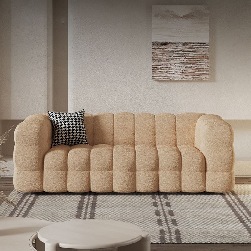 Brown Contemporary Sofa 2/3/4 Seater Tuxedo Arm Sofa with Wood Frame