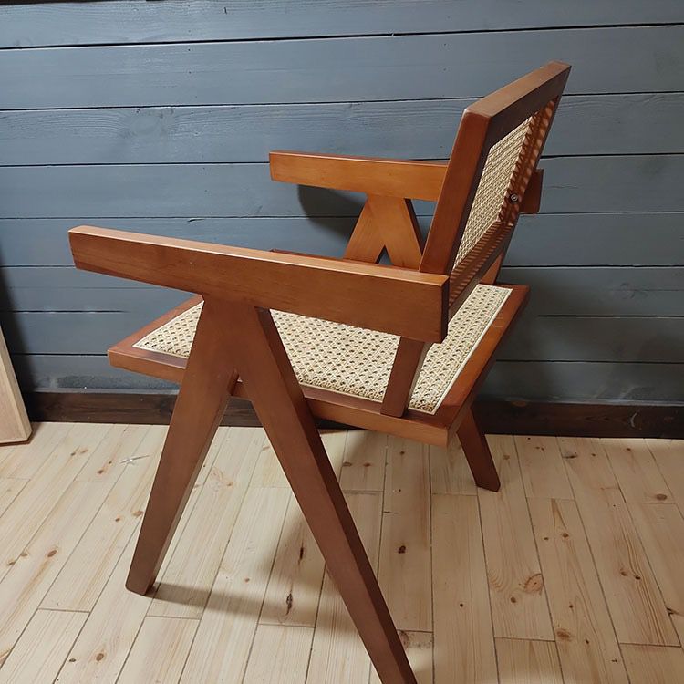 Contemporary Dining Room Chair 20'' Wide Open Arm Chair with 4 Wood Legs for Home Use