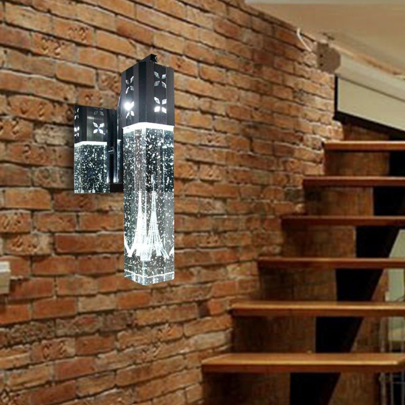 Bubble Crystal Rectangle Wall Light Light Modernist Led Nickle Pared Flexure en cálido/blanco/2 color de color