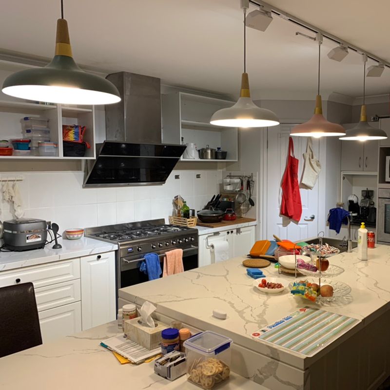 Metal Pot Cover Shape Hanging Lights Modern Style 1-Light Hanging Fixture for Bedroom