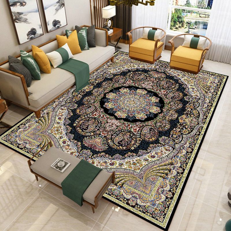 Área de sala de estar de Marruecos Alfombra del patrón tribal Alfombra de área de poliéster gris alfombra lavable sin deslizamiento