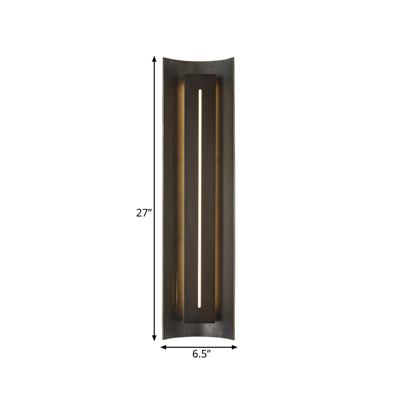 1 Glühbirnenschlafzimmer Wandleuchte zeitgenössische schwarze LED -Wandmontageleuchte mit Kurvenmetallschatten