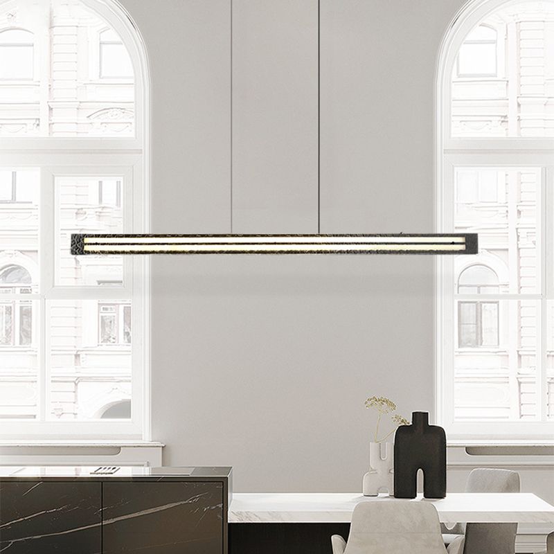 Glass Kitchen Island Lighting Black Modern Ceiling Light for Foyer